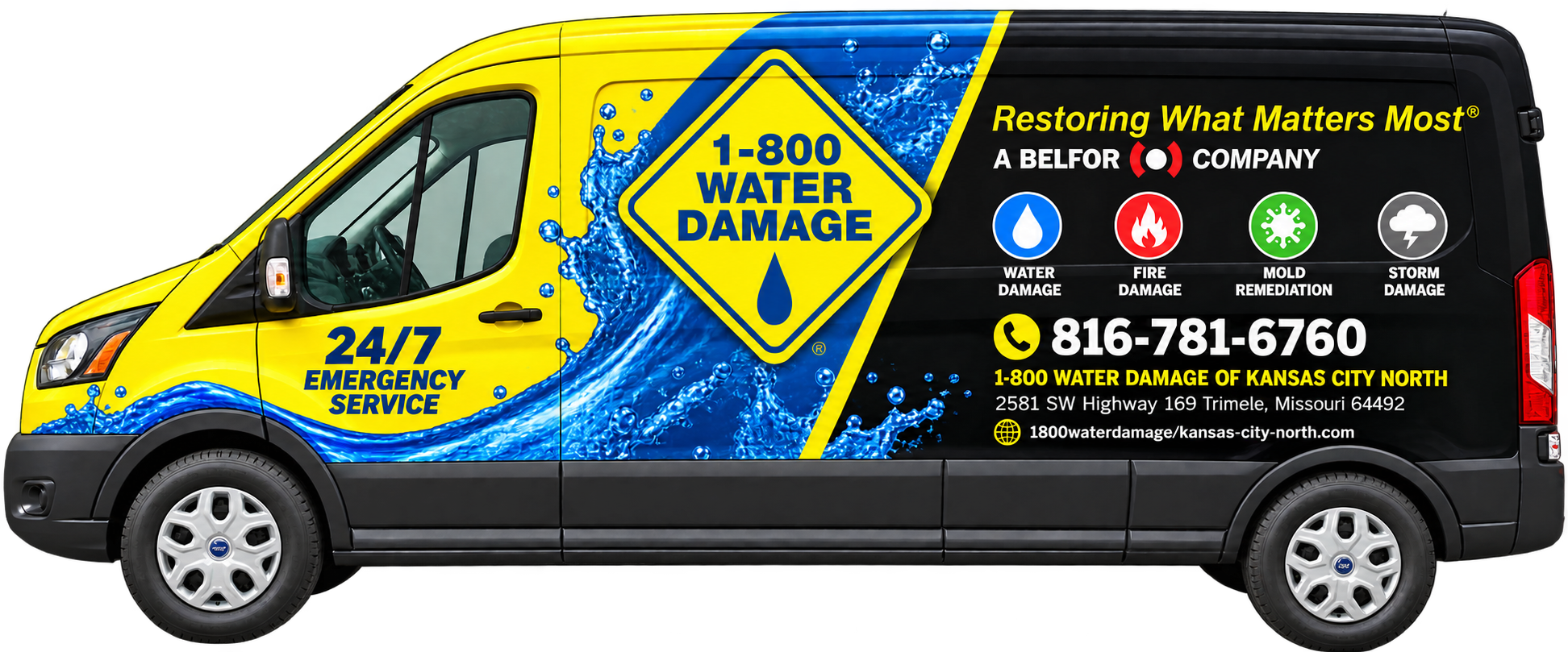 1-800 WATER DAMAGE of Kansas City North service van